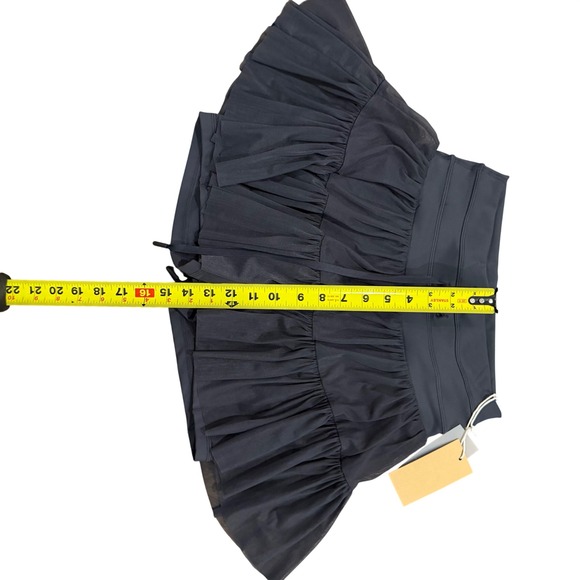 POPFLEX Pirouette Skort Charcoal Ruffle Mesh Tennis Skirt Small NWT - Picture 6 of 8